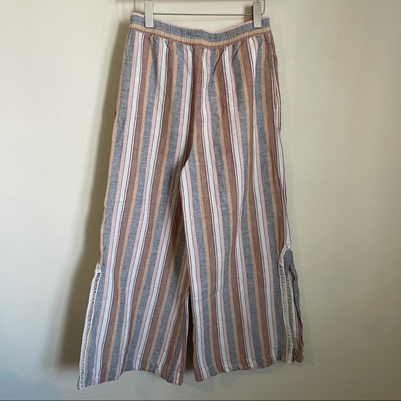 ‼️‼️SOLD‼️‼️Free People Striped Wide Leg Linen Pants - Picture 6 of 8